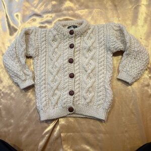 NWT BLARNEY WOOLLEN MILLS Kids Aran Lumber Merino Wool Button up size 18/24 mth